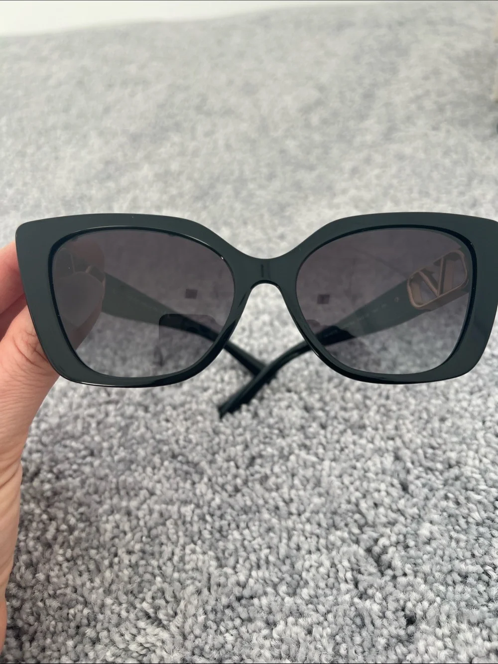 Valentino Black Sunglasses with Logo Detail